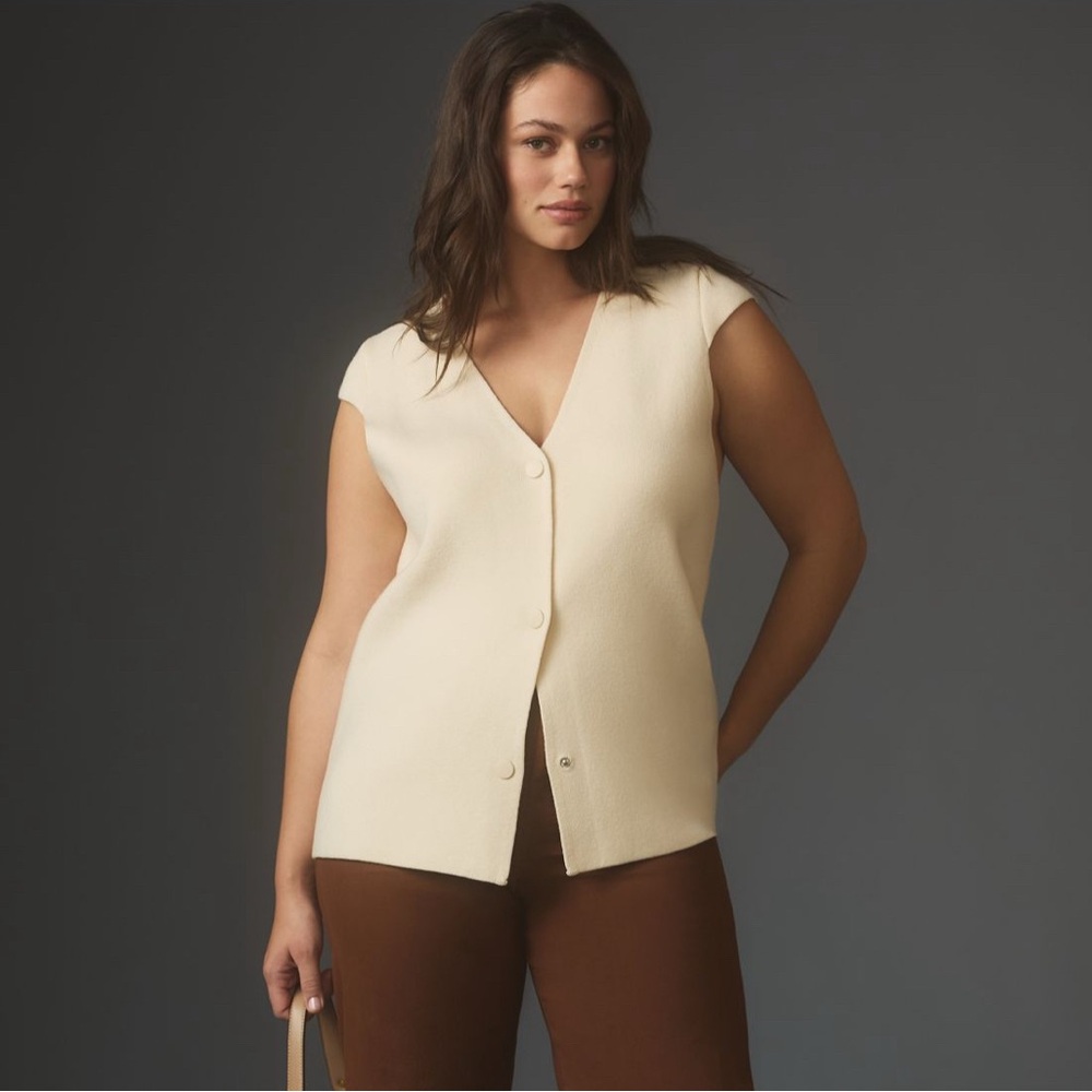 Anthropologie Cream Knit Top